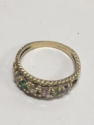 10k Yellow Gold Multi Color Stone Ring 3.0 Grams Size 8 • $192.09