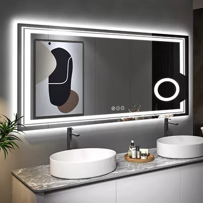 Superbright LED Bathroom Mirror Anti-Fog Energy-Saving Magnifying Vanity Mirror • $279.92