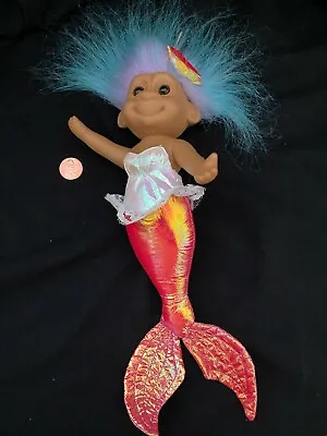 Vtg TROLL MY FIRST MERMAID Shiny Pink Hanger Poseable RARE 90s 11  RUSS BERRIE  • $23.36