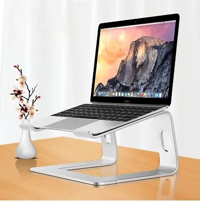 $25.98 • Buy Aluminium Laptop Stand Desk Table Tray Adjustable Bedside, Portable Laptop Riser