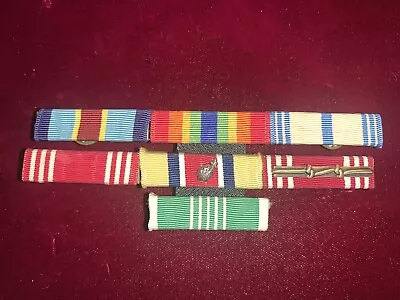 Vintage Wwii Campaign Ribbon Bar With Oakleaf Cluster & Rope With 2 Knots • £19.27