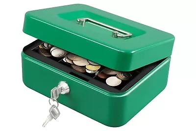 Medium Cash Box With Money TraySmall Safe Lock Box With KeyCash Drawer7.87... • $23.58