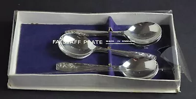 Set Of Six Falstaff Silver Plate Dessert / Cake Spoons • £8.99