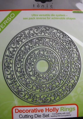 £8 • Buy Tonic Studio Die Cutter - Decorative Holly Rings Die Set