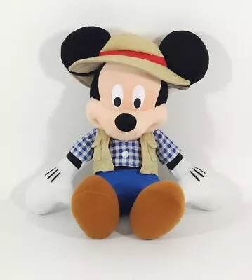 Mickey Mouse Safari Fishing Outdoor Disney Parks Plush Doll Stuffed Animal 15in • $18.99