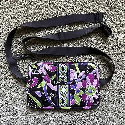 Vera Bradley Purple Punch Belt Bag Floral Pattern Brown Purple Green • $19.95