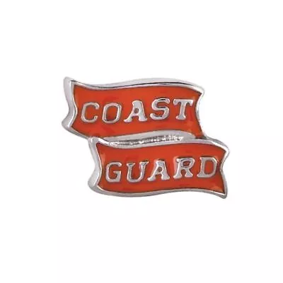 Origami Owl Silver And Orange COAST GUARD Banner MILITARY Charm • $3.95