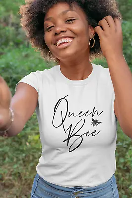 Womens Queen Bee T Shirt Funny Gift God Save The Queen Party Honey Bee Birthday • $24.61