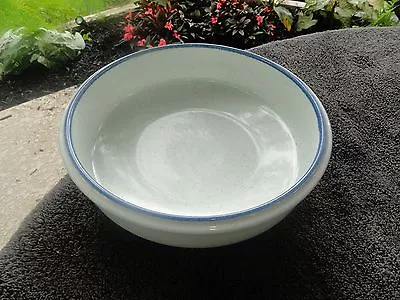 Mikasa Cordon Bleu Speckled Blue Rim Off-White Round Vegetable Serving Bowl • $20