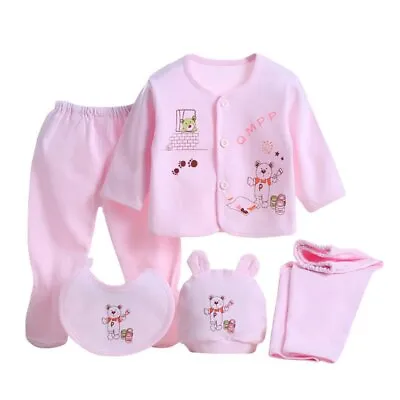 £8.99 • Buy 5pcs Newborn Baby Boy Girl  Outfits Set Cartoon T-shirt Tops PantsClothes 0-3M