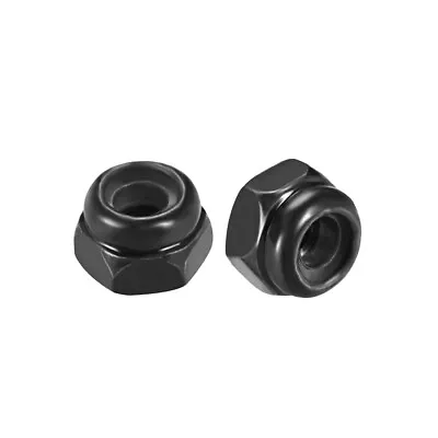 100pcs M2.5 X 0.45mm Hex Lock Nuts Carbon Steel Nylon Insert Self-Lock Nut Black • $14.61