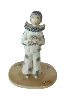 Flavia Japan Porcelain Figurine Signed Clown Circus Mime Carnival Making Believe • £30.80