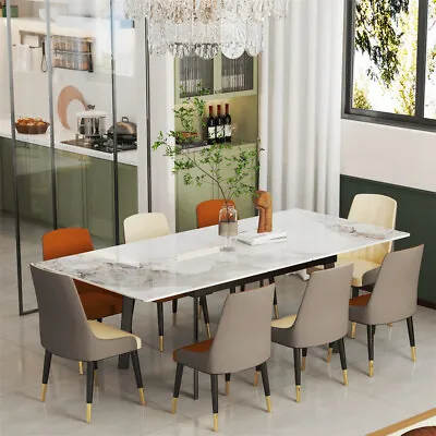 Wisfor Casual Rectangular Dining Extension Table Seats Up To 10 High End Marble • $849.90