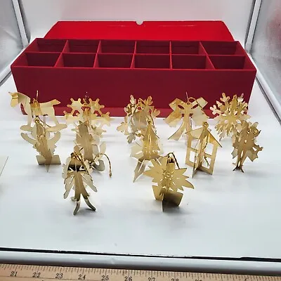 VTG 1978 Danbury Mint Gold Ornament Collection Set Of 12 In Box • $75