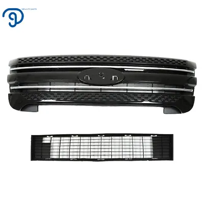 Front Bumper Upper Grille Assembly Glossy Black For 2011-2015 Ford Explorer • $188.16