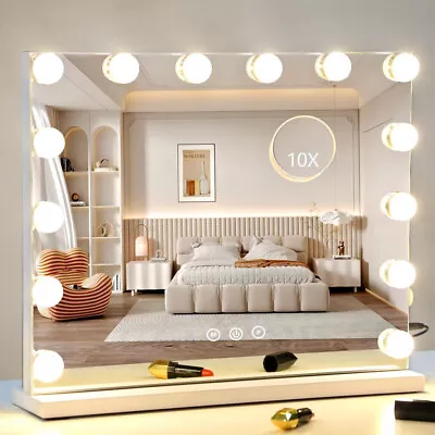 Large Hollywood Mirror Vanity Make Up Mirror With 14 LED Dressing Table UK • £47.90