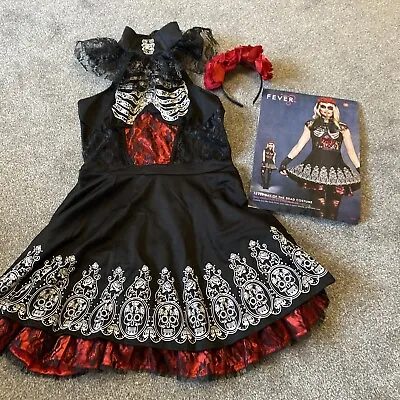 Fever Day Of The Dead Costume Fancy Dress. Tried On But Unworn Size Medium • £23.99