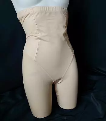 HIGHWAIST Beige SLIMMING Vintage LONG LEG GIRDLE SHAPEWEAR PANTIES - XL • $39.38