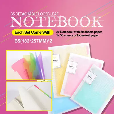 2* B5 Page Size Detachable Loose-leaf Notebook Refill Spiral Binder Planner • $21.99