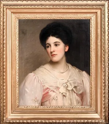 Large 1907 Edwardian Lady Portrait Of Constance Luckock SIR SAMUEL LLEWELLYN • £6750