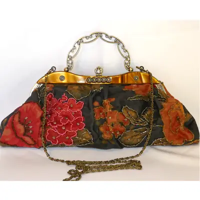 Tapestry Patterned Chain And Handle Vintage Style Pouch Bag • $14.40