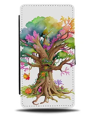 Colourful Tree Watercolour Painting Print Flip Wallet Case Trees Nature Art Ag04 • £19.99