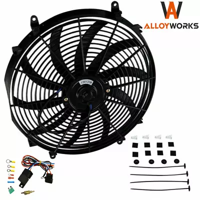 16'' 12V Slim Thin Fan Push&Pull Radiator Cooling Electric Radiator Fan+Relay • $42.99