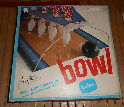 $34.95 • Buy Vintage Toy Tudor Bowl Model No. 460 Metal Bowling Game Dual Action Pin Reset