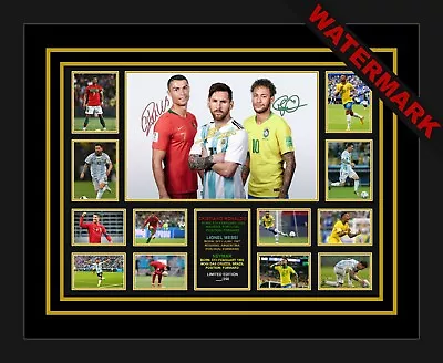 $118.99 • Buy Ronaldo Messi Neymar Awesome Limited Edition Signed & Framed Memorabilia 