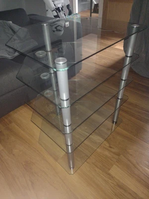 £30 • Buy 5 Tier Corner Shelf Audio Rack Glass Chrome TV HiFi Entertainment Stand Cabinet