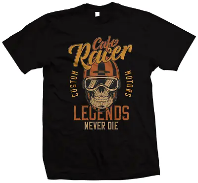 Cafe Racer Custom Motorcycle T Shirt - Legends Never Die - Biker T Shirt • £10.99