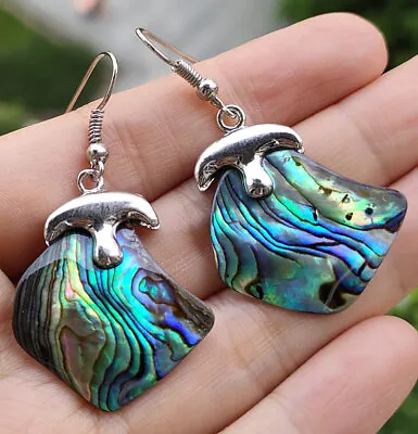 Natural Abalone Shell Beads Earrings Pair  • $2.25