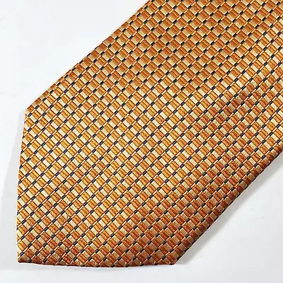 Nicole Miller Copper Metallic Orange Rectangles 100% Silk Neck Tie A208 • $6.95