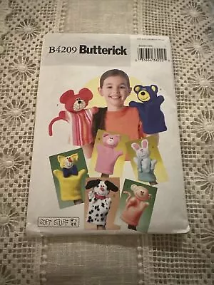 Butterick B4209 Hand Puppets Bear Pig Dog Monkey Mouse Bunny Uncut FF • $7.99