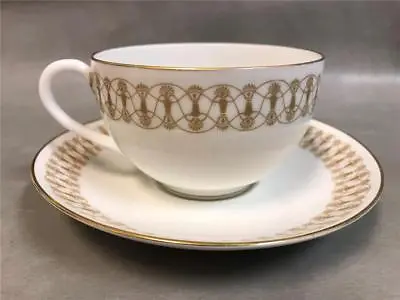 Vintage Limoges T&V Tressemann Vogt Porcelain Gold Decorated Tea Cup Saucer Set • $18