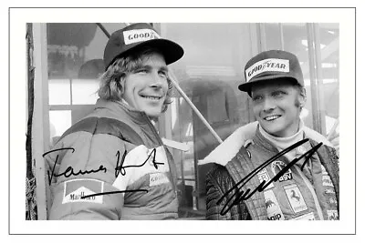 James Hunt & Niki Lauda Signed Photo Print Autograph Formula One F1  • £3.49