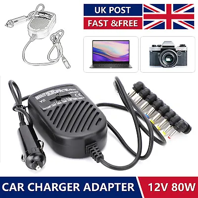 £9.69 • Buy 80W Universal Laptop Auto Car Charger Adapter 12V Fit For DELL TOSHIBA SONY