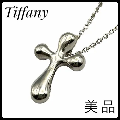 Tiffany&Co. Elsa Peretti Teardrop Cross Necklace SV925 Authentic Jewelry From JP • $224