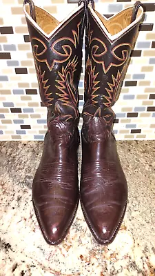 GUC Vintage Nocona Boots Brown Calf Leather Cowboy Boots - US Size 10 D (Mens) • $39.99