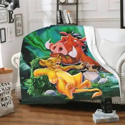 Simba And Pumbaa The Lion King Cartoon Movie Gift For Fans Sofa BLANKET Us Size • $60.99