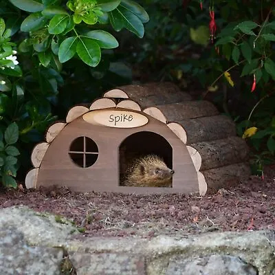 Wooden Hedgehog Hibernation House Large Solid Garden Shelter Home Food Nest Box • £21.99
