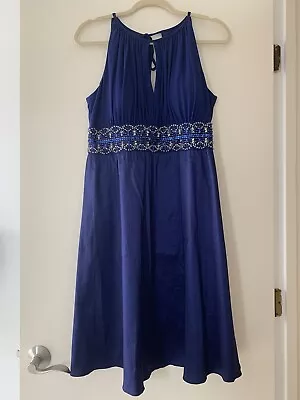 R&M Richards Blue Beaded Gown PETITE 12P Original MSRP $119 • $30