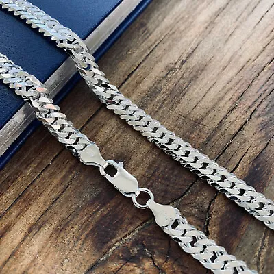 Real Solid 925 Sterling Silver Double Cuban Mens Boys Chain Bracelet Or Necklace • $33.99