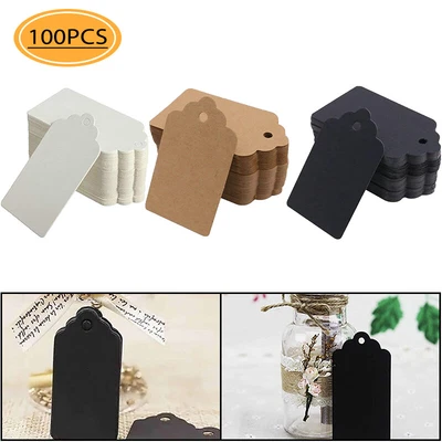 £2.90 • Buy New 100pcs Kraft Paper Gift Tags With String Blank Gift Bags Tags Price Tags T