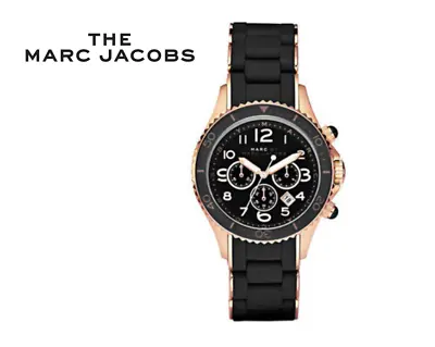Marc Jacobs Watch MBM2553 Urethane Band Black Rose Gold NWT • $179