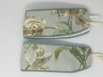 New Laura Ashley Gosford Sage Handmade Pair Of Curtain Tie Backs Piped Green • £21.99