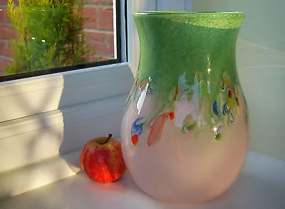 Vintage Vasart Crystal Art Glass Vase Lovely Colours • £120