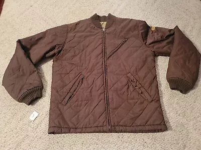 Volcom Workwear Quilted Jacket Brown Size M Medium Pockets Full Zip  • $38.99