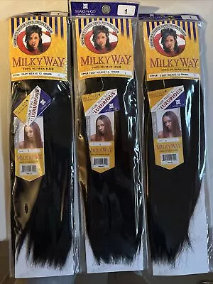 Milkyway 100% Human Hair Yaky Weave_12 _#1 (Jet Black) (pack Of 3 Deal) Special • $47