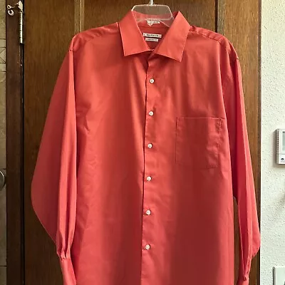 Van Heusen Men’s Orange Long Sleeve Shirt Size 17. 32/33 • $12